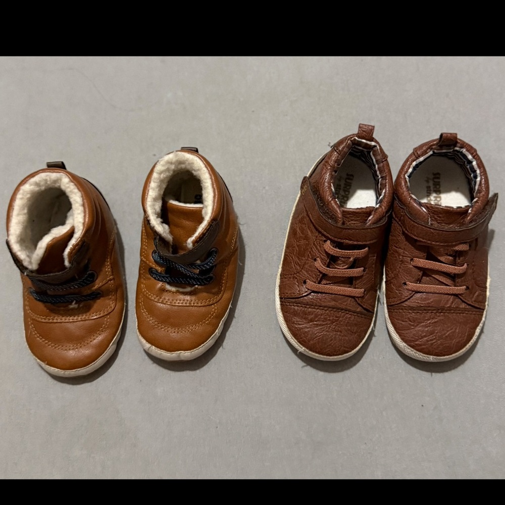 2pc 18-24month Baby Shoes Bundle - Brown